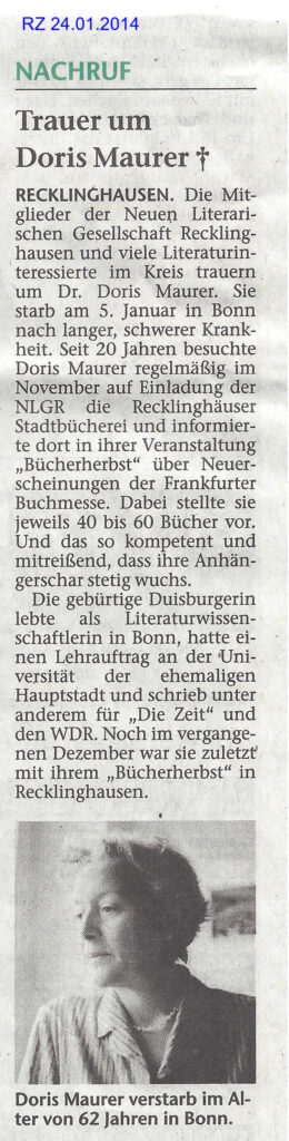 Recklinghäuser Zeitung 24.1.2014