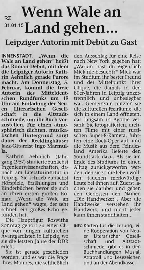Recklinghäuser Zeitung 31.1.2015