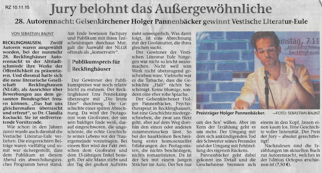 Recklinghäuser Zeitung 10.11.2015