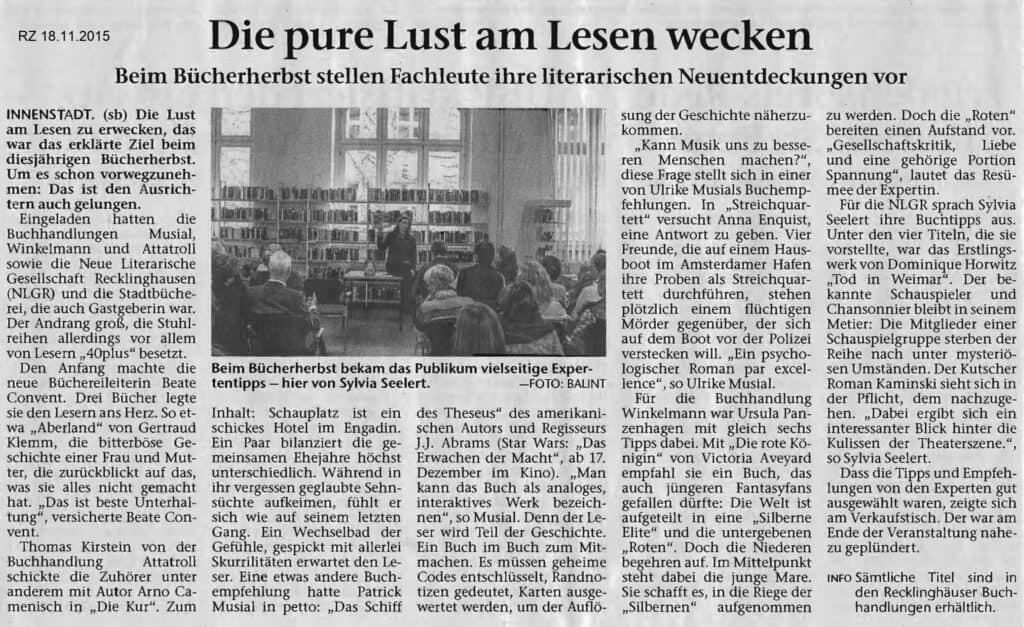 Recklinghäuser Zeitung 18.11.2015