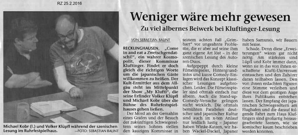 Recklinghäuser Zeitung 25.2.2016
