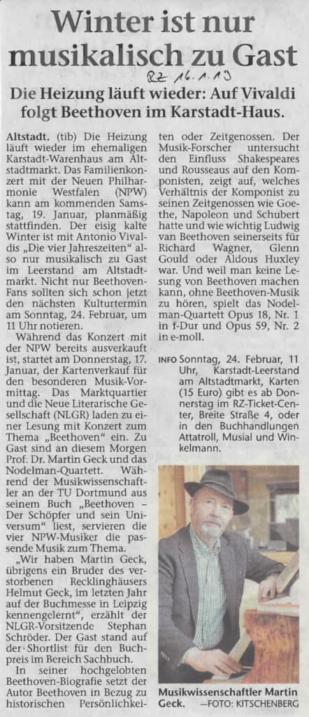 Recklinghäuser Zeitung 16.1.2019