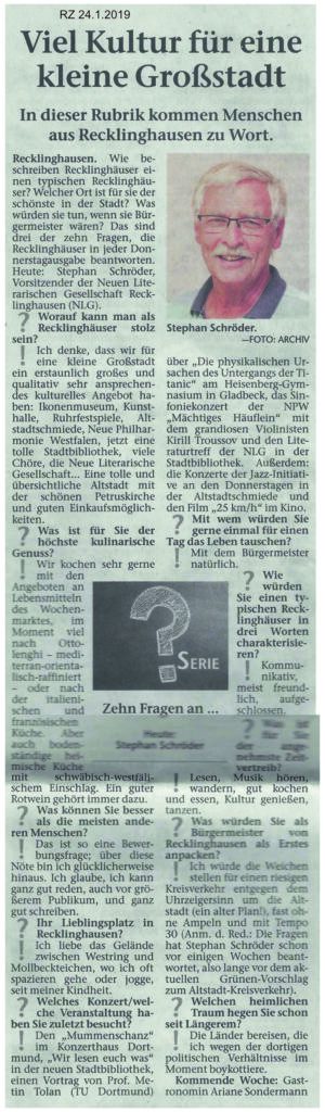 Recklinghäuser Zeitung 24.1.2019
