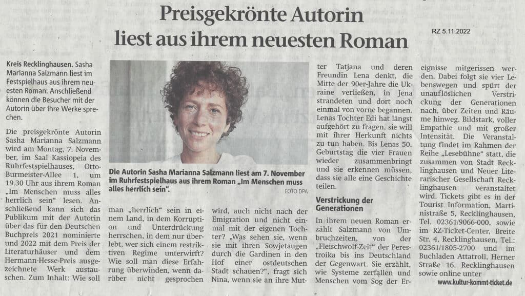 Recklinghäuser Zeitung 5.11.2022